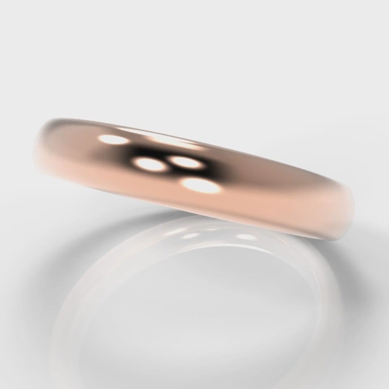 4mm Court Shaped Comfort Fit Wedding Ring - Rose Gold