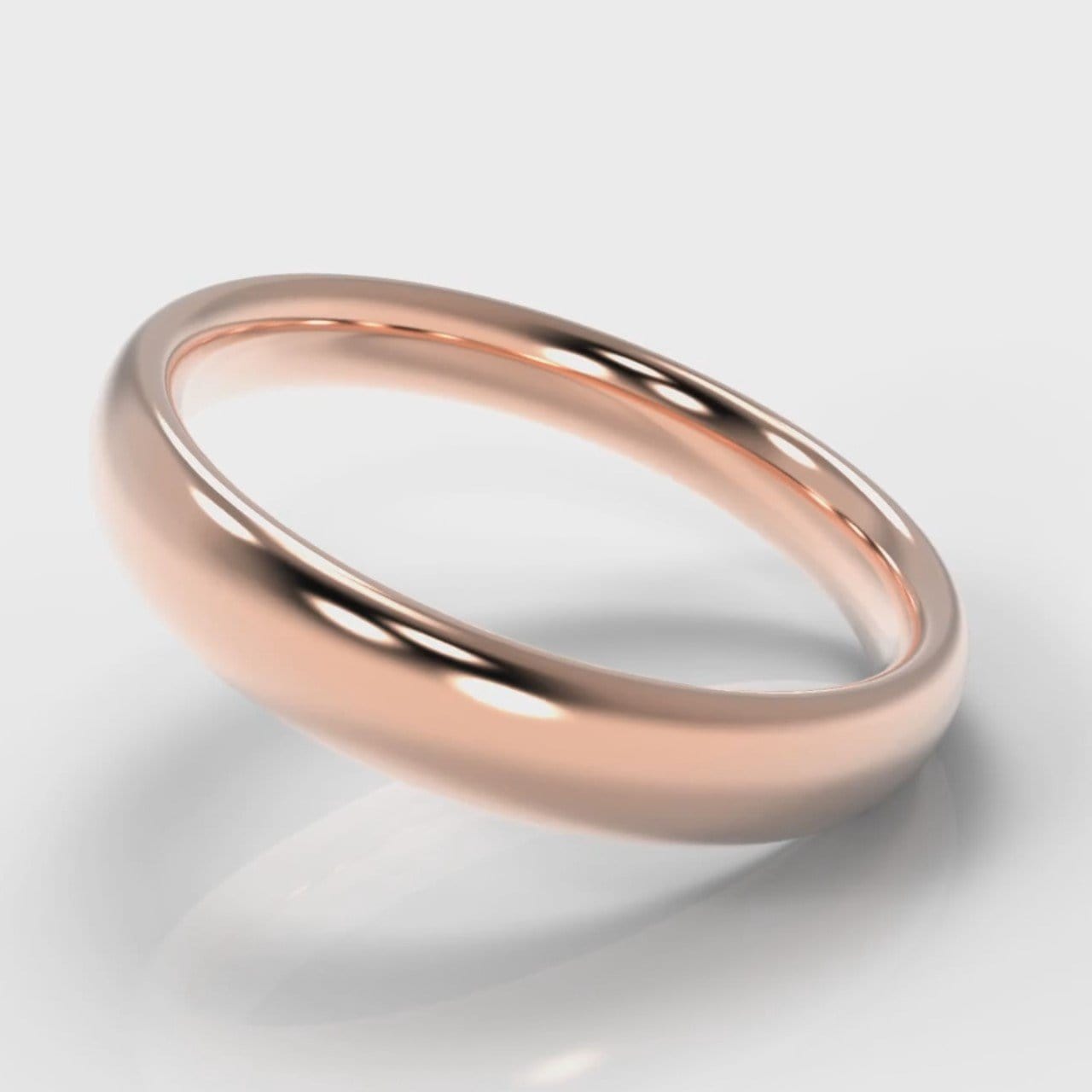 4mm Court Shaped Comfort Fit Wedding Ring - Rose Gold