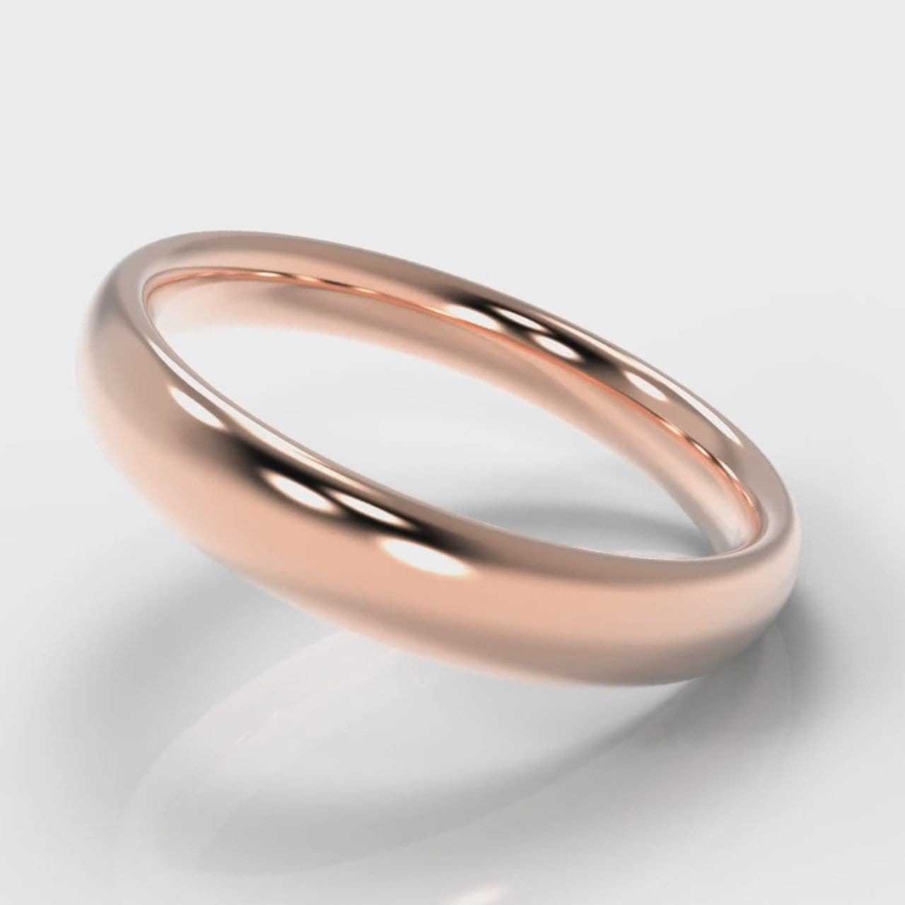 4mm Court Shaped Comfort Fit Wedding Ring - Rose Gold