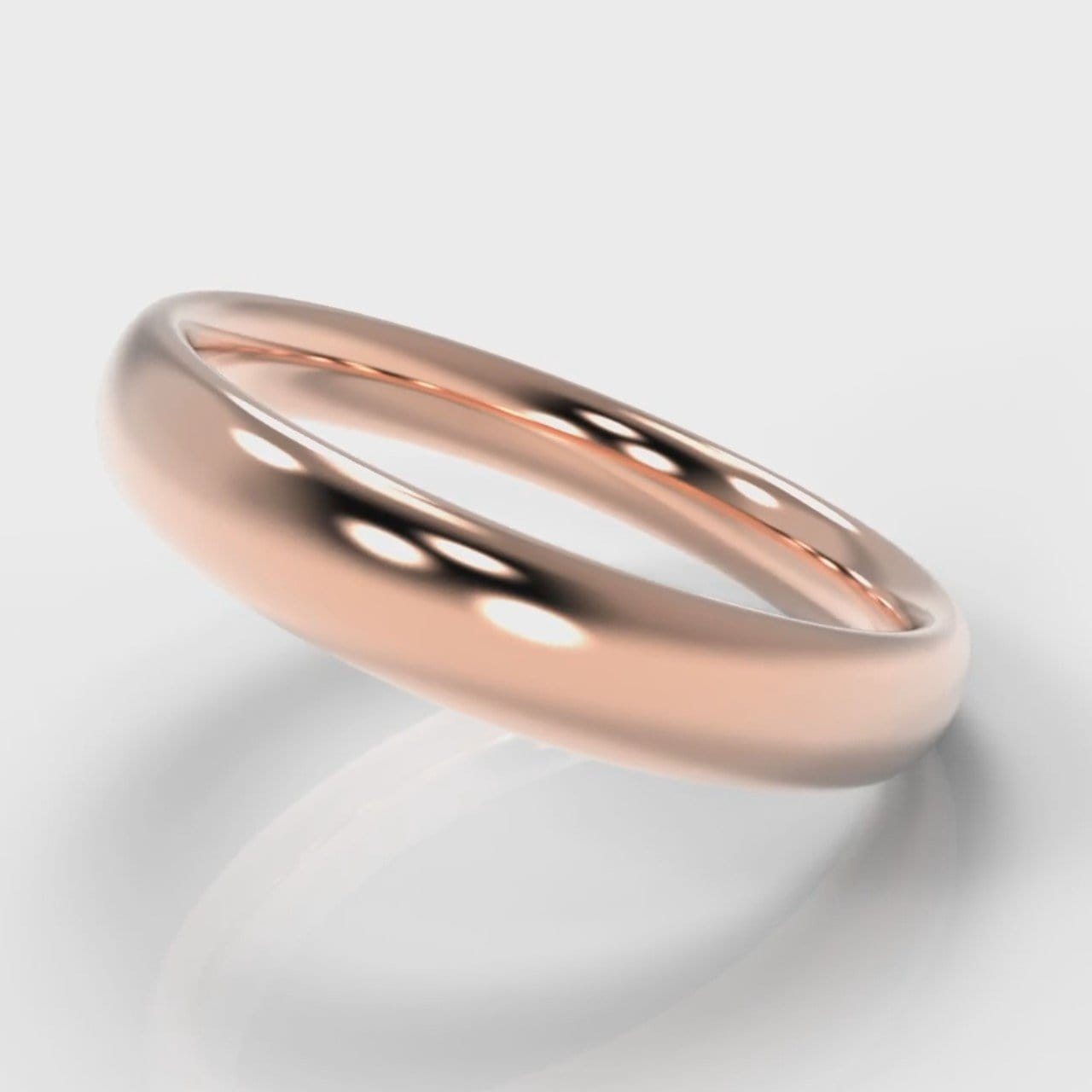 4mm Court Shaped Comfort Fit Wedding Ring - Rose Gold