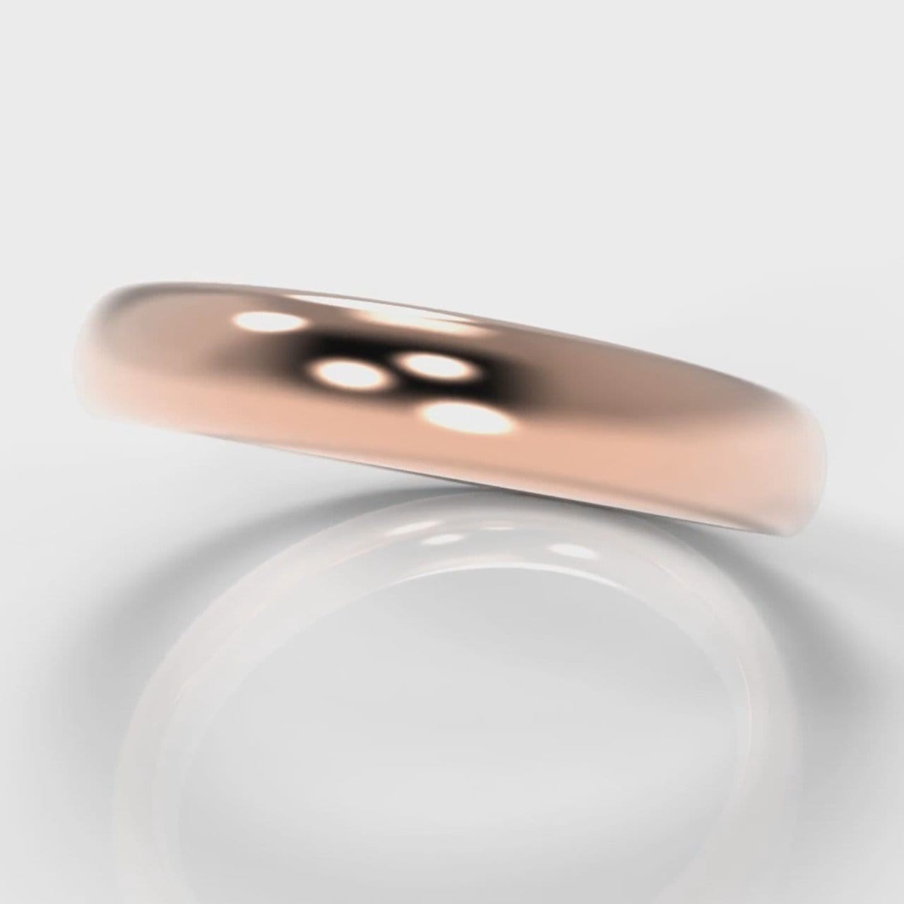 4mm Court Shaped Comfort Fit Wedding Ring - Rose Gold