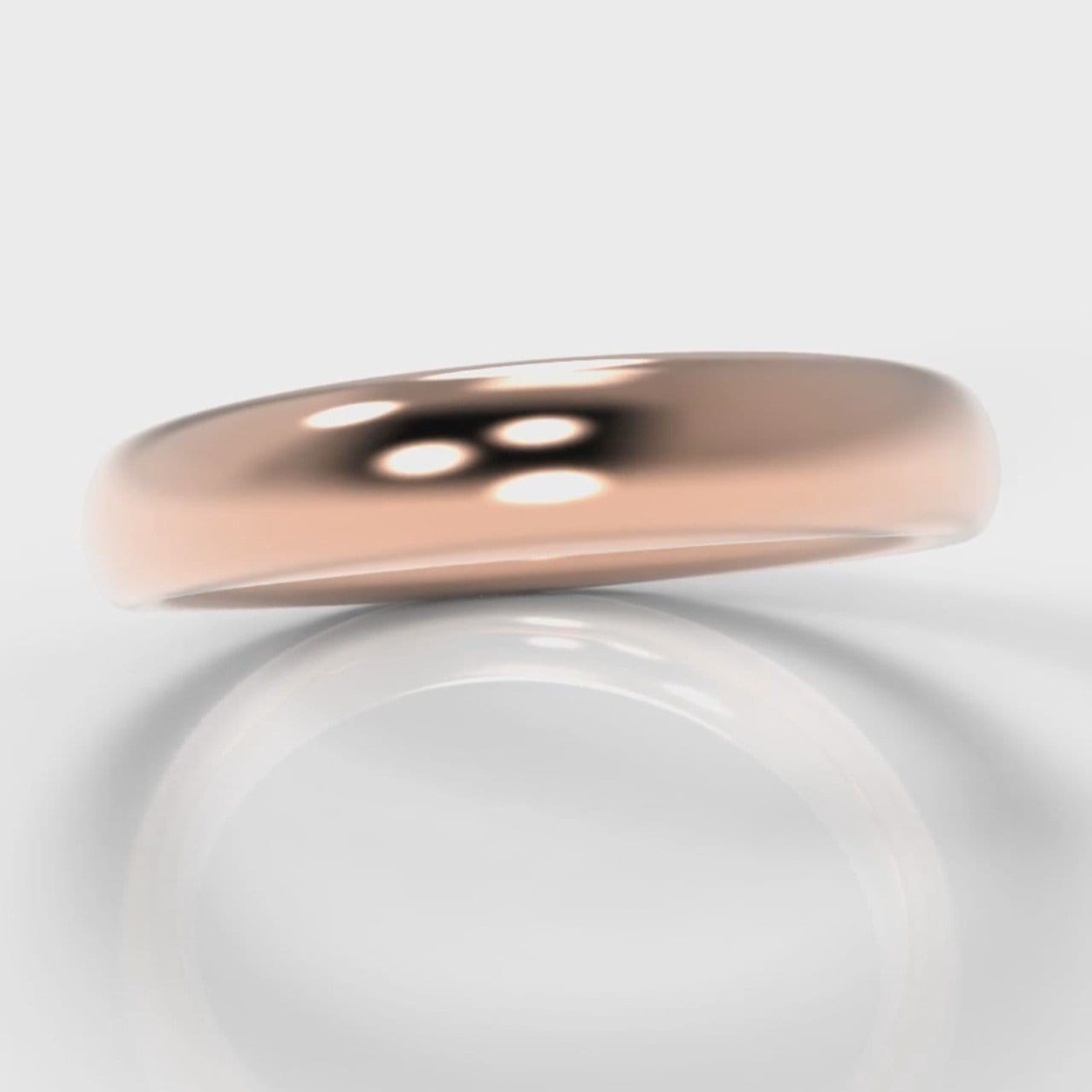 4mm Court Shaped Comfort Fit Wedding Ring - Rose Gold