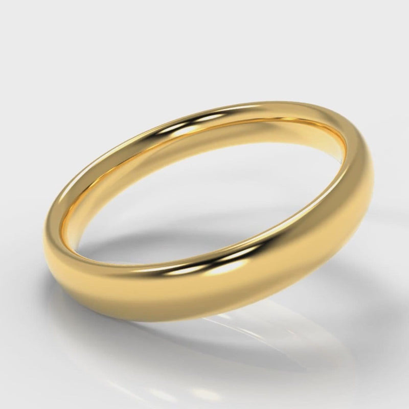 4mm Court Shaped Comfort Fit Wedding Ring - Yellow Gold