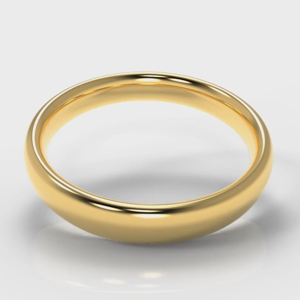 4mm Court Shaped Comfort Fit Wedding Ring - Yellow Gold