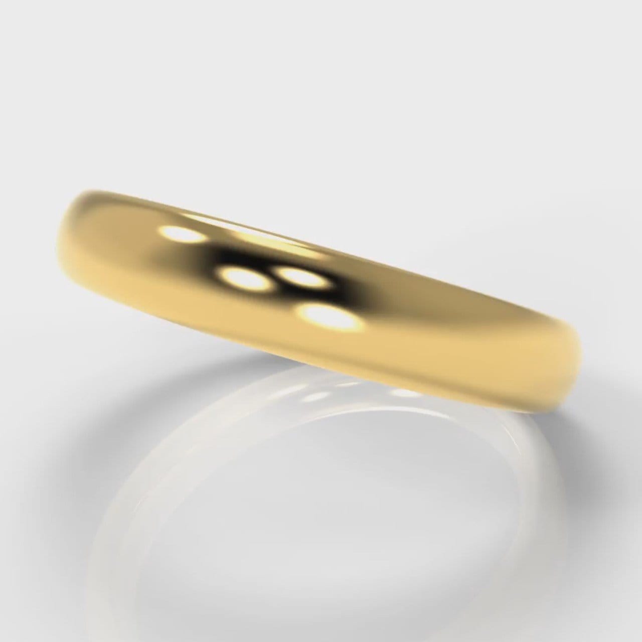 4mm Court Shaped Comfort Fit Wedding Ring - Yellow Gold