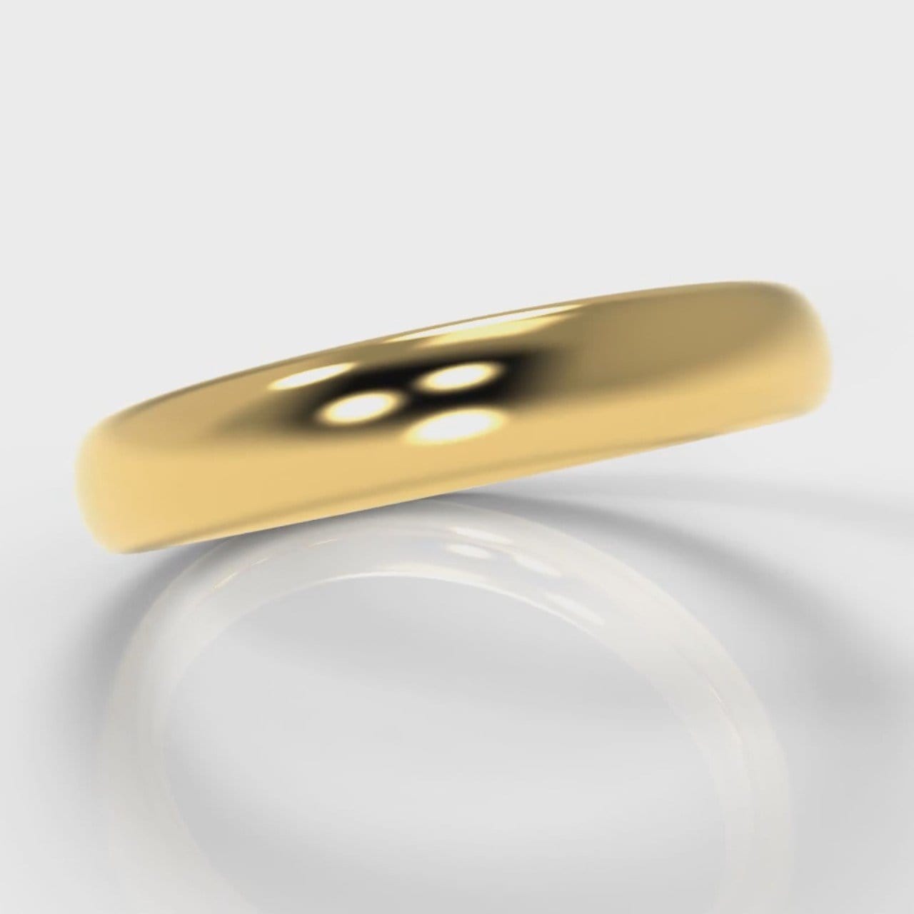 4mm Court Shaped Comfort Fit Wedding Ring - Yellow Gold