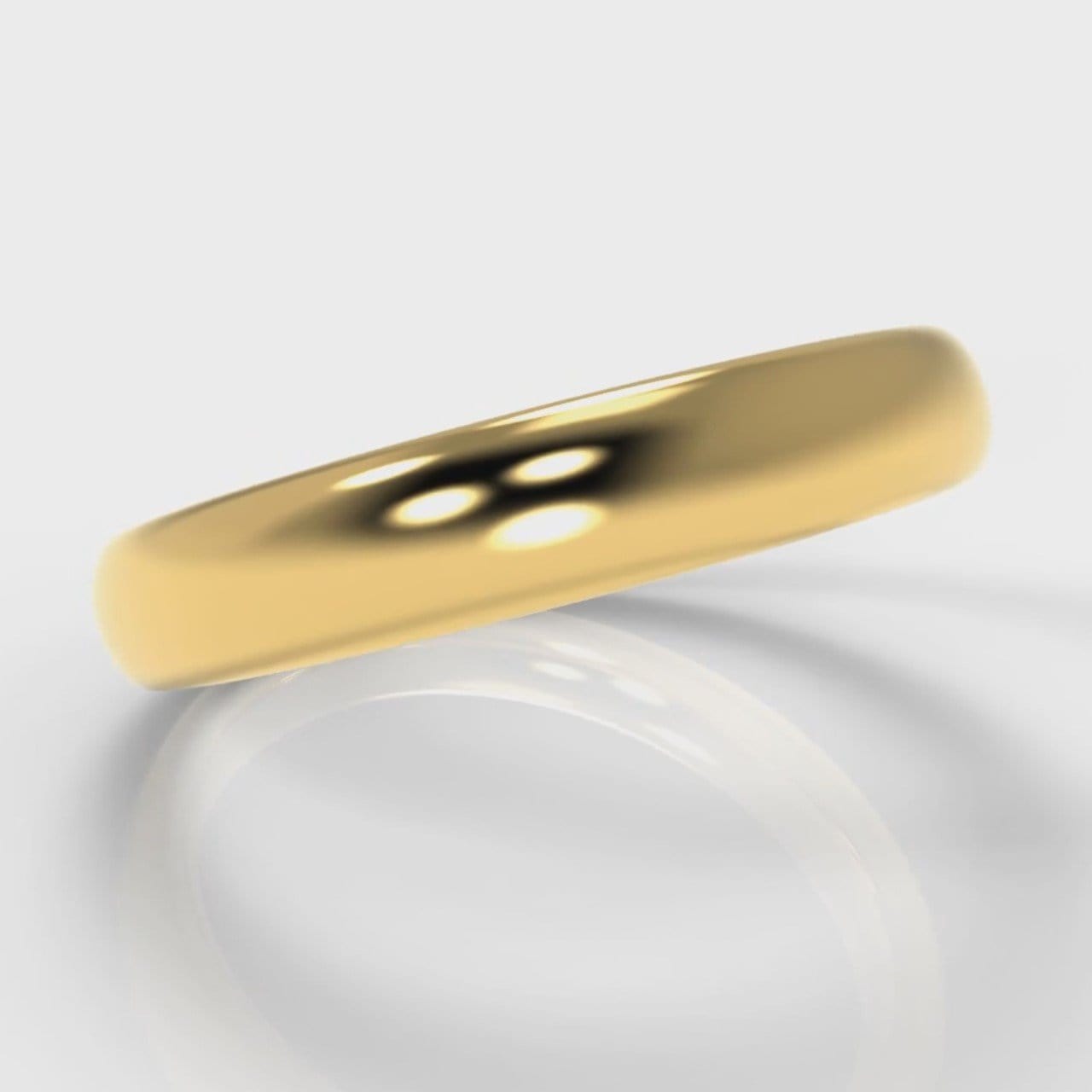 4mm Court Shaped Comfort Fit Wedding Ring - Yellow Gold