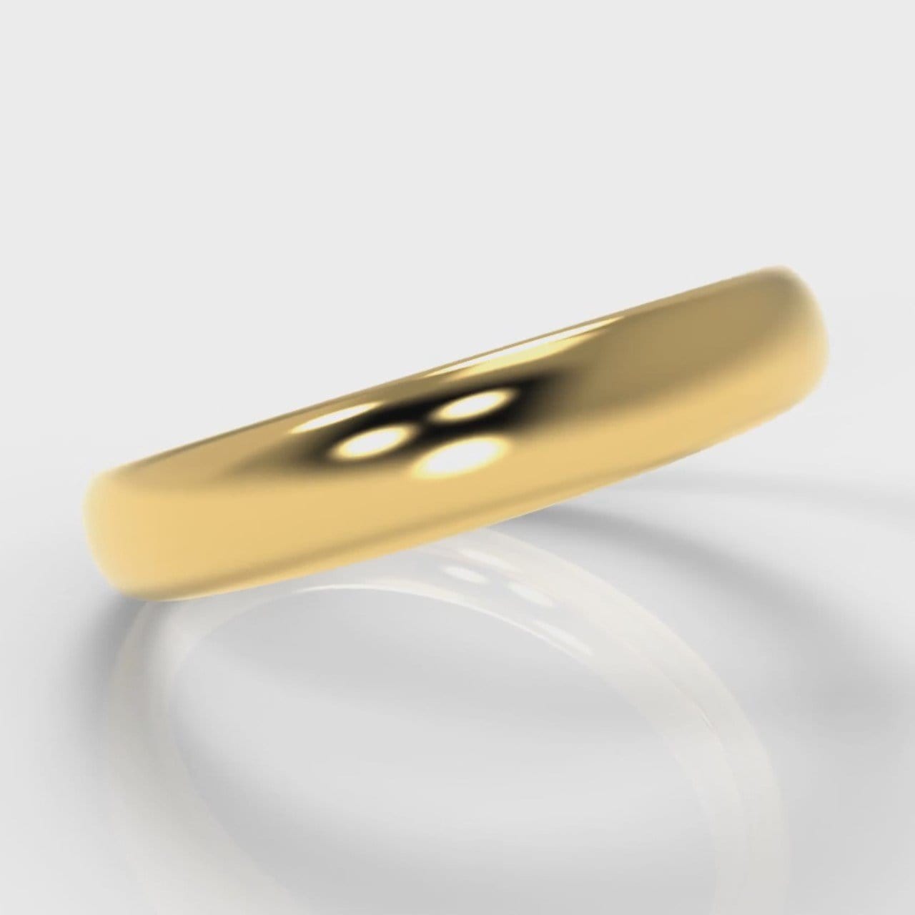 4mm Court Shaped Comfort Fit Wedding Ring - Yellow Gold