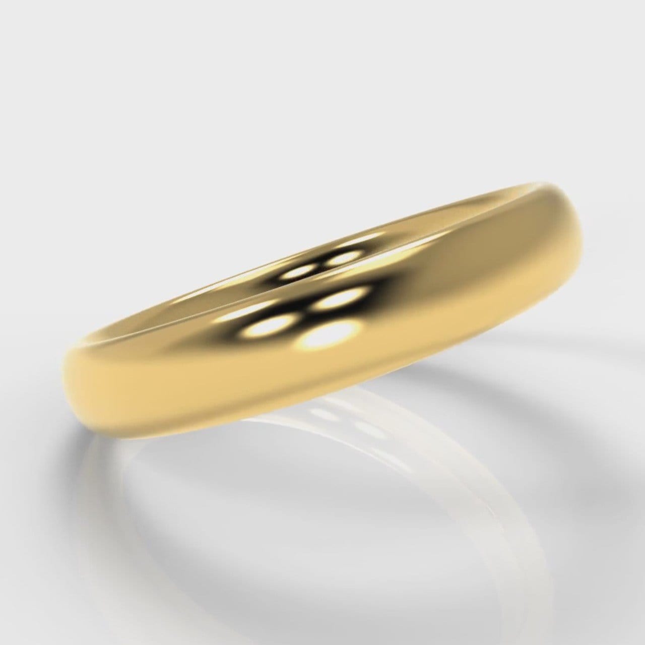 4mm Court Shaped Comfort Fit Wedding Ring - Yellow Gold