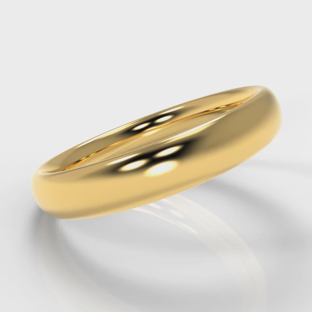 4mm Court Shaped Comfort Fit Wedding Ring - Yellow Gold