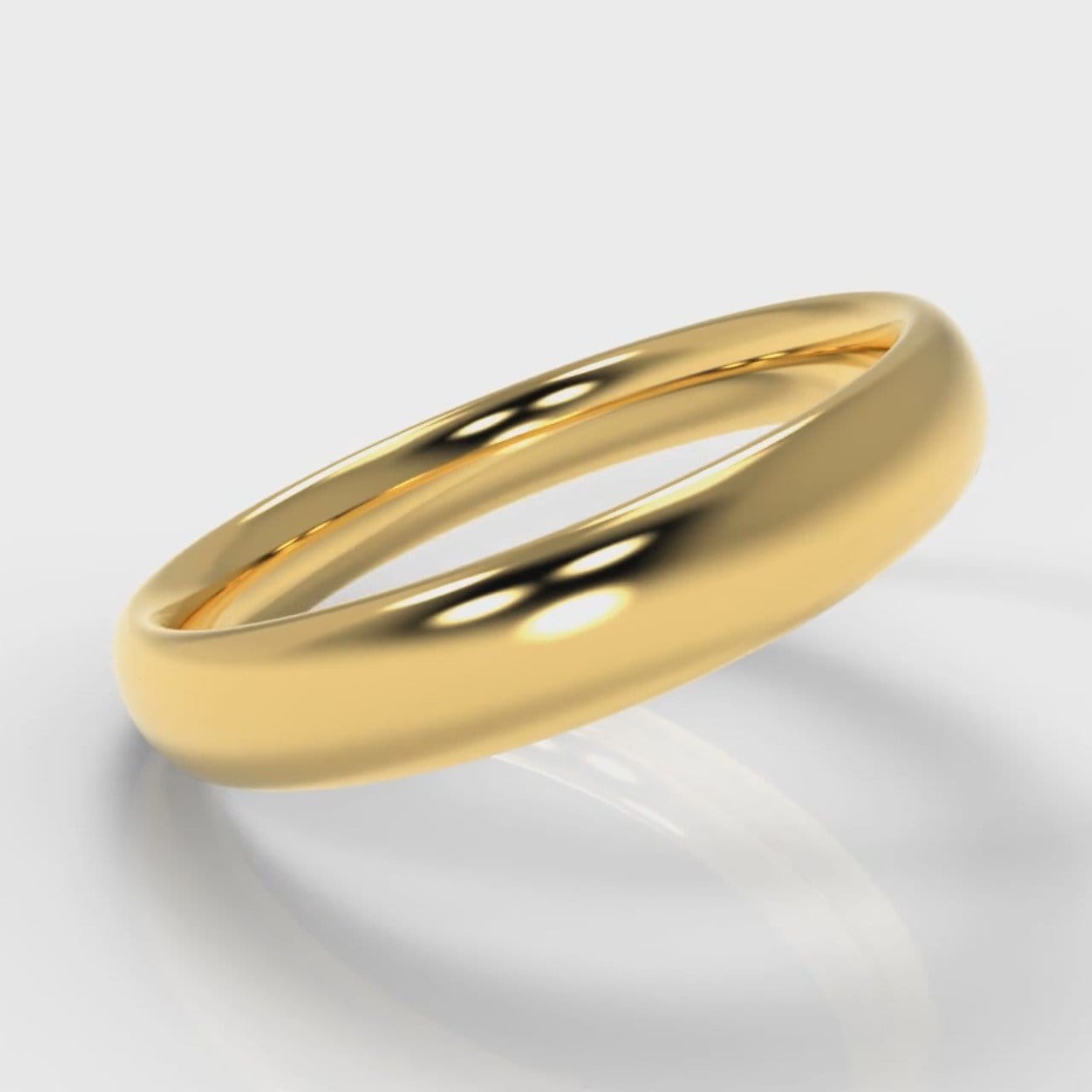 4mm Court Shaped Comfort Fit Wedding Ring - Yellow Gold