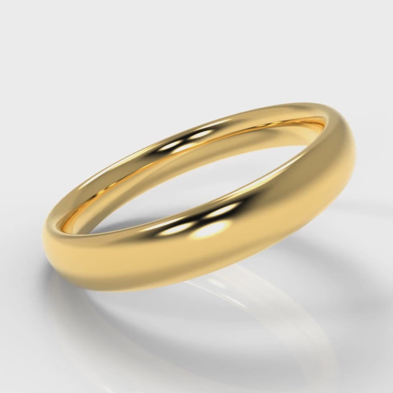 4mm Court Shaped Comfort Fit Wedding Ring - Yellow Gold