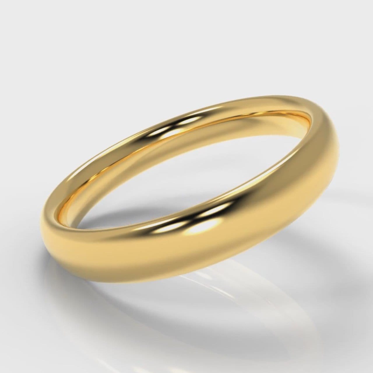 4mm Court Shaped Comfort Fit Wedding Ring - Yellow Gold