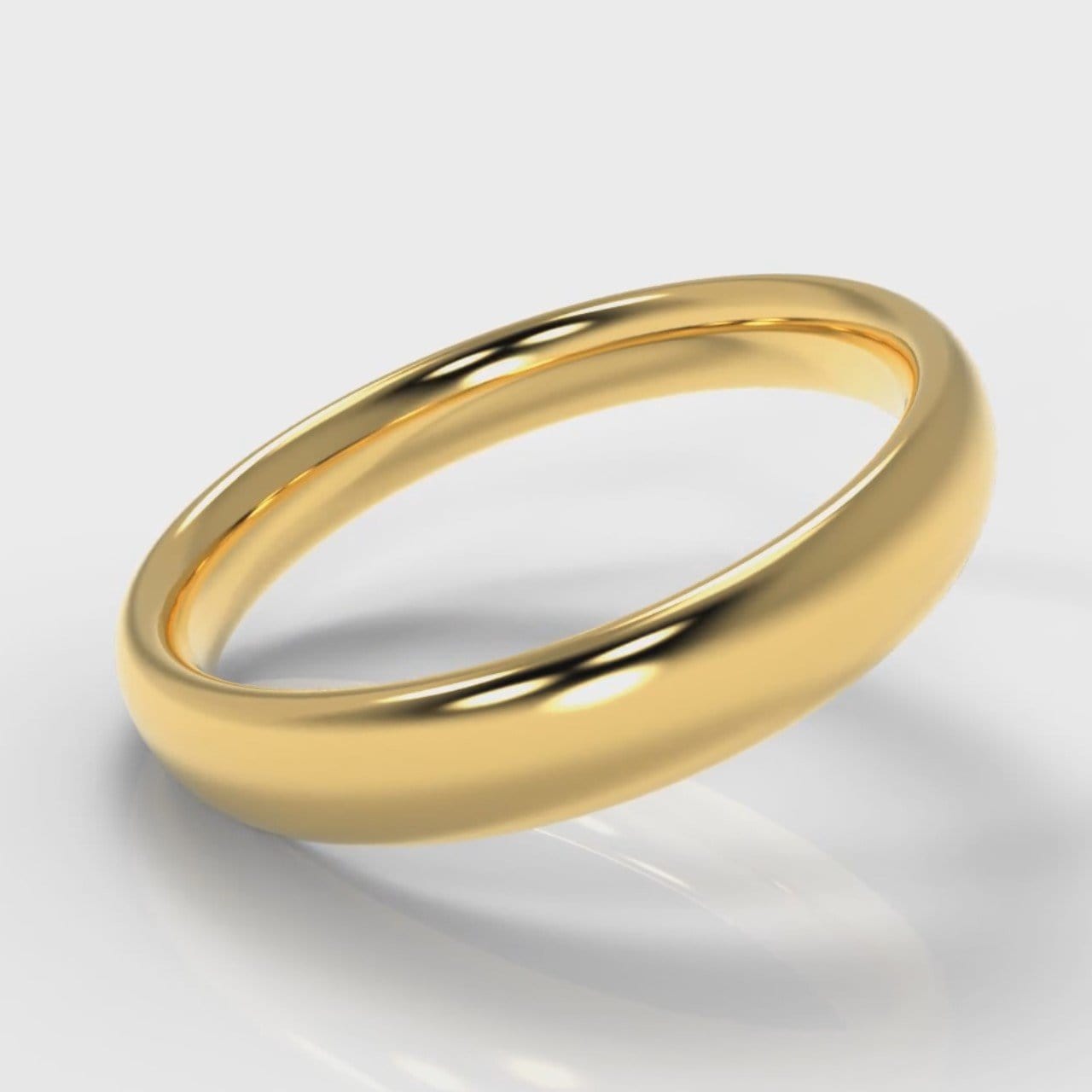 4mm Court Shaped Comfort Fit Wedding Ring - Yellow Gold
