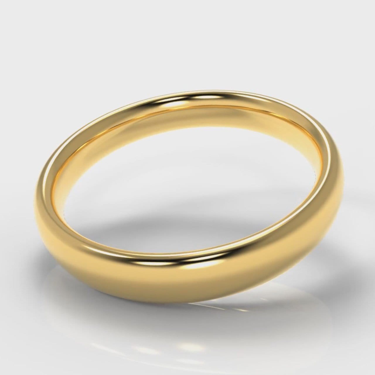 4mm Court Shaped Comfort Fit Wedding Ring - Yellow Gold