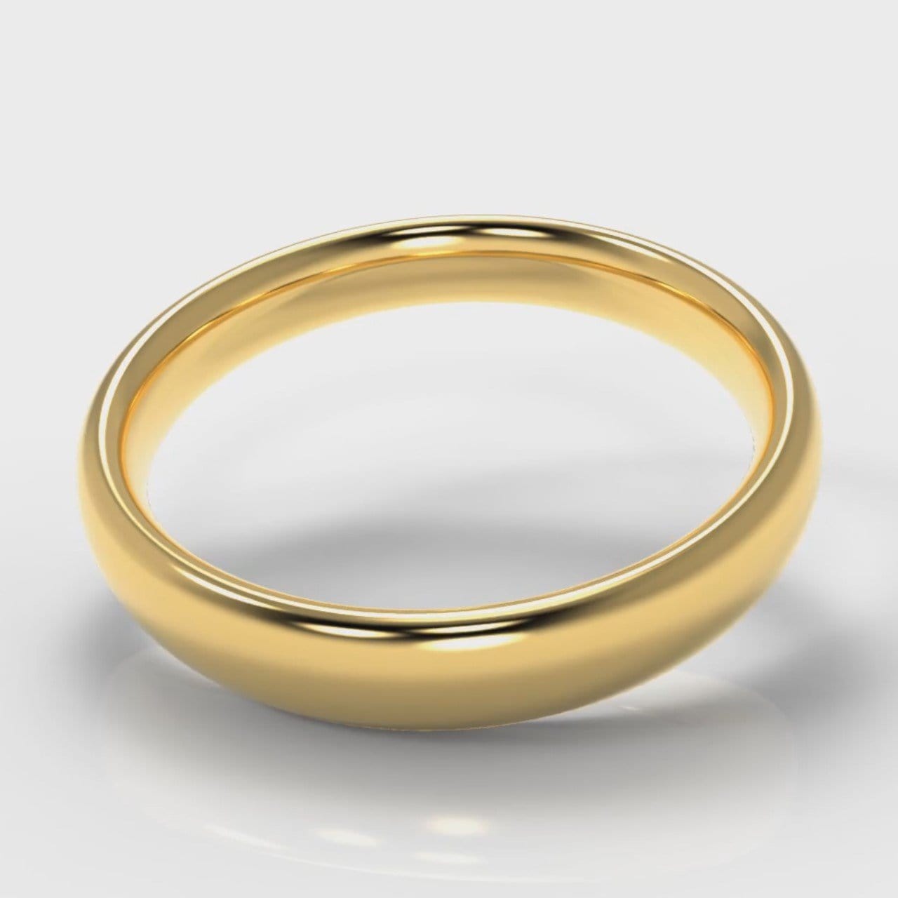 4mm Court Shaped Comfort Fit Wedding Ring - Yellow Gold