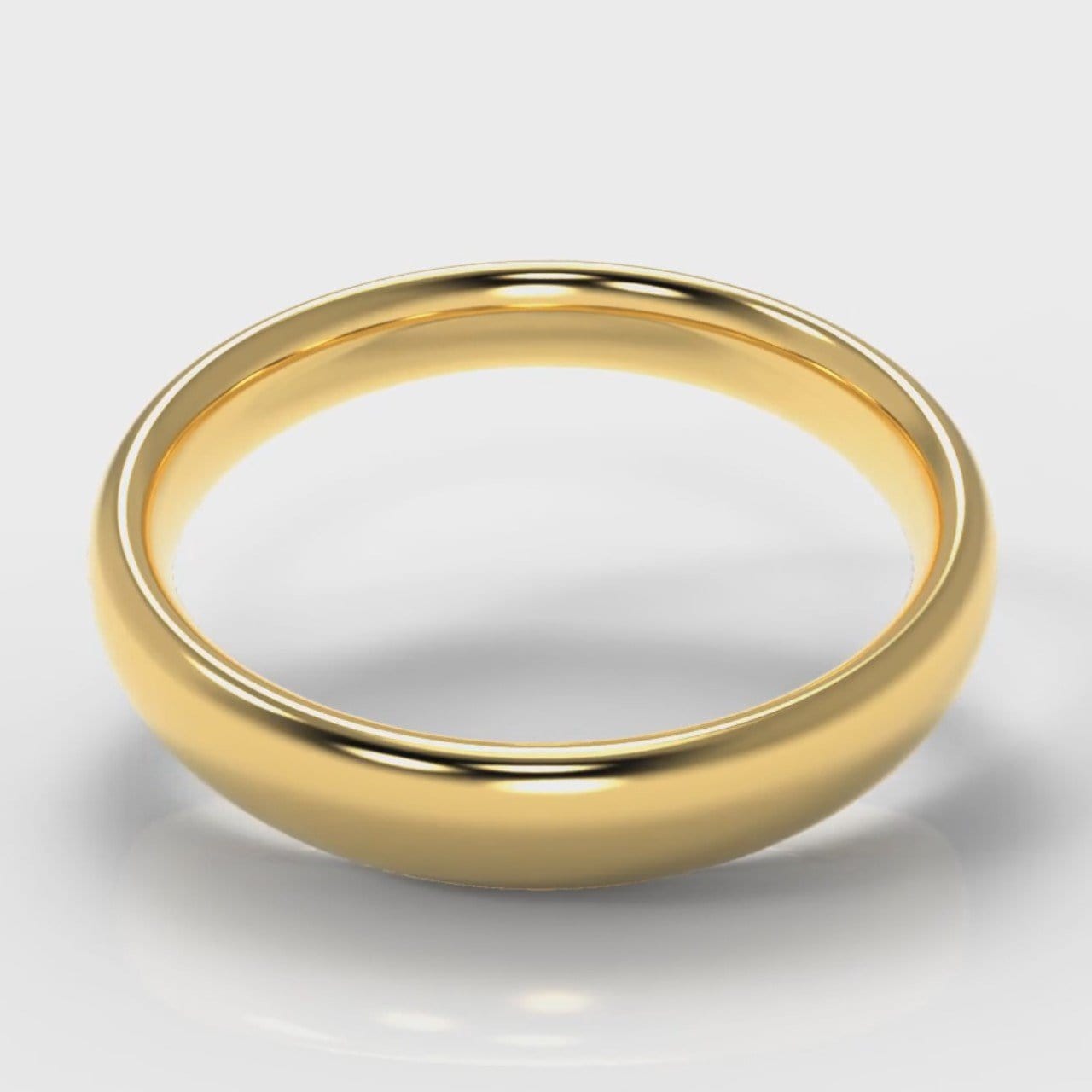 4mm Court Shaped Comfort Fit Wedding Ring - Yellow Gold
