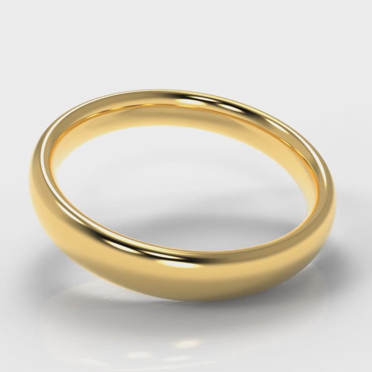 4mm Court Shaped Comfort Fit Wedding Ring - Yellow Gold