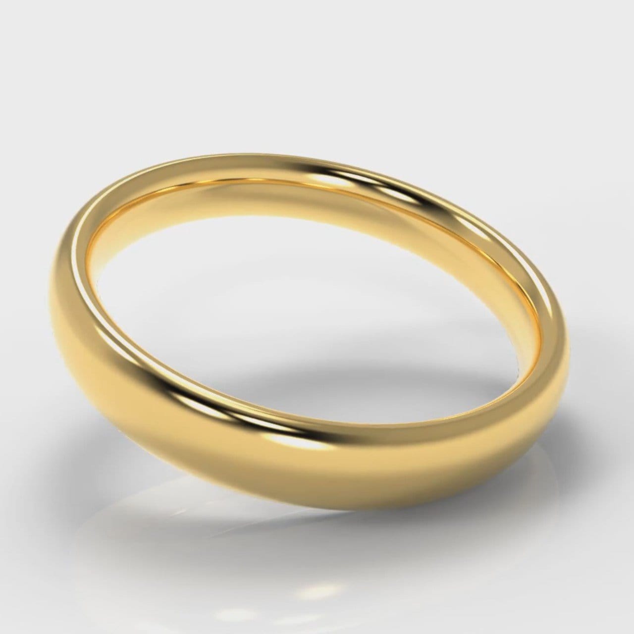 4mm Court Shaped Comfort Fit Wedding Ring - Yellow Gold