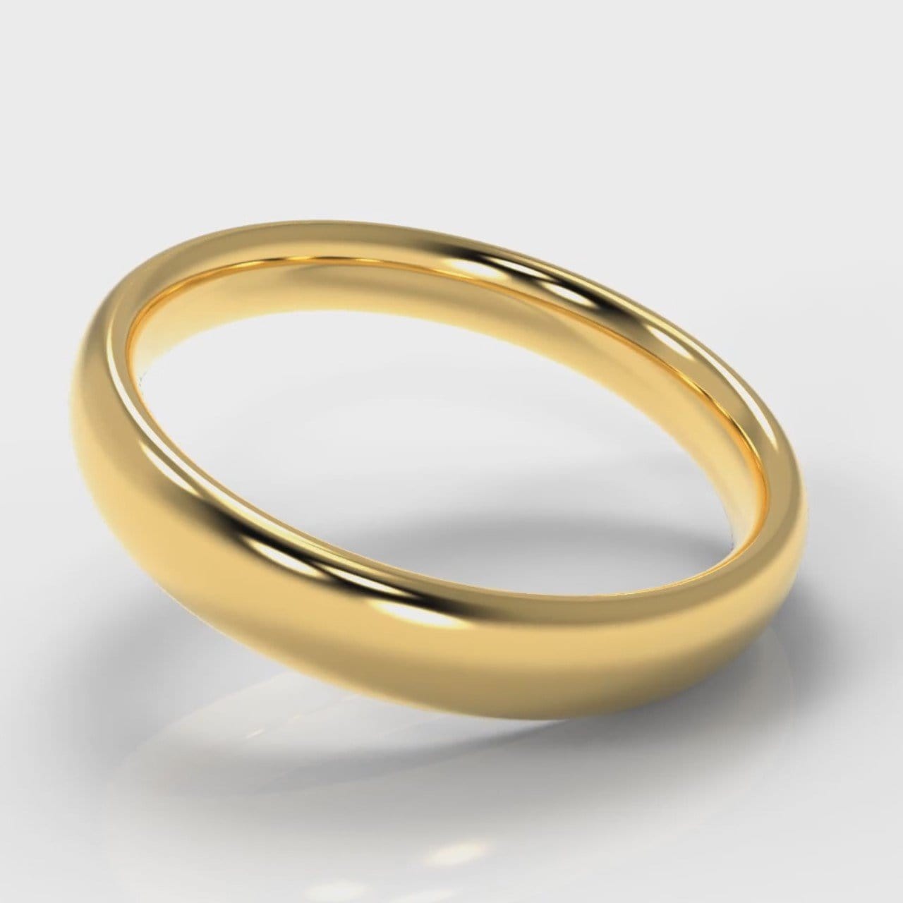 4mm Court Shaped Comfort Fit Wedding Ring - Yellow Gold