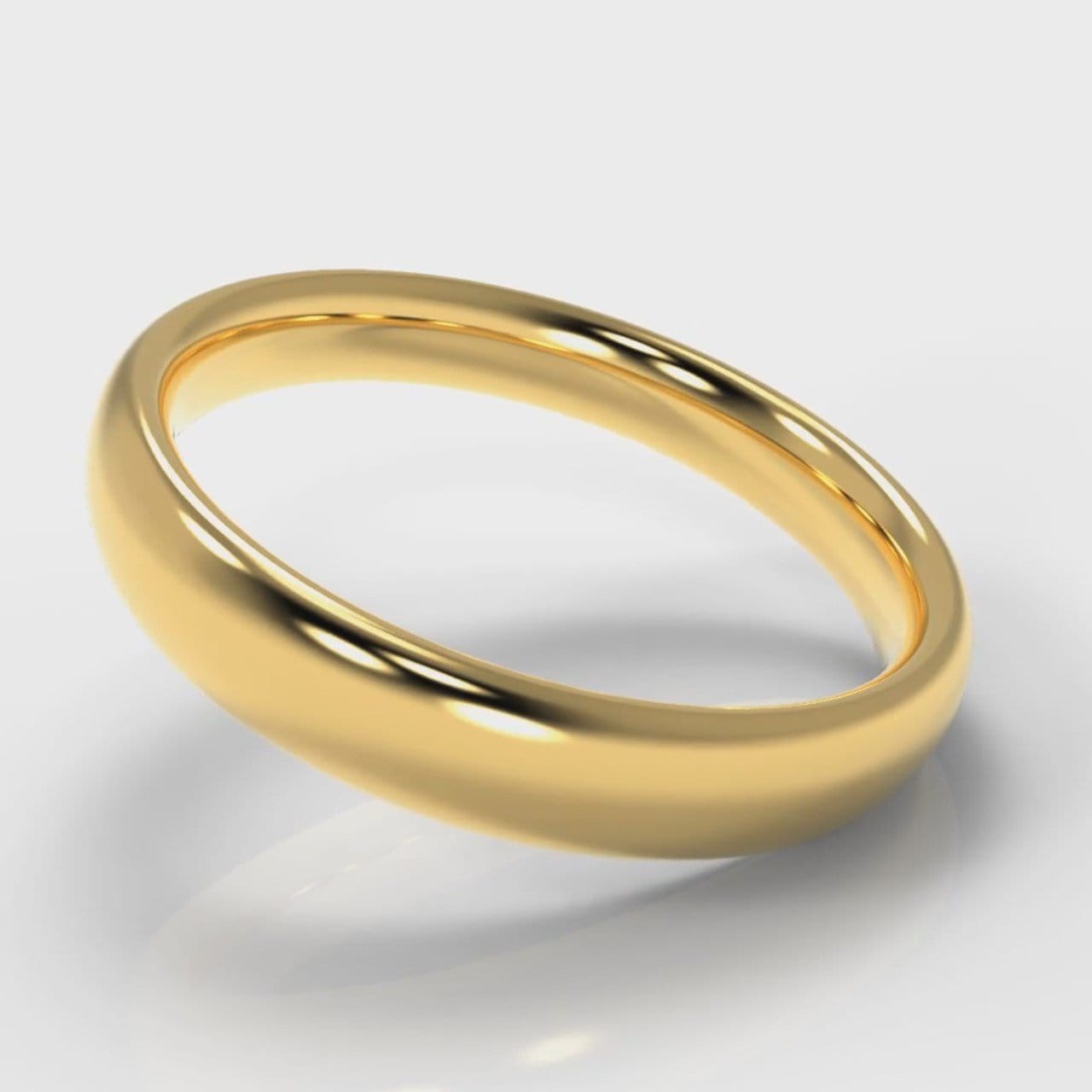 4mm Court Shaped Comfort Fit Wedding Ring - Yellow Gold