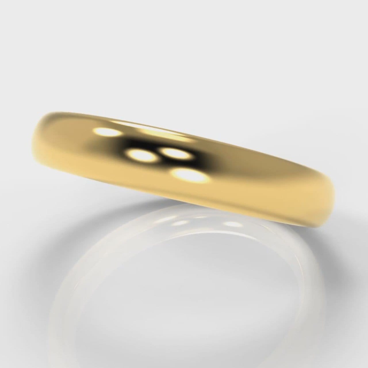 4mm Court Shaped Comfort Fit Wedding Ring - Yellow Gold