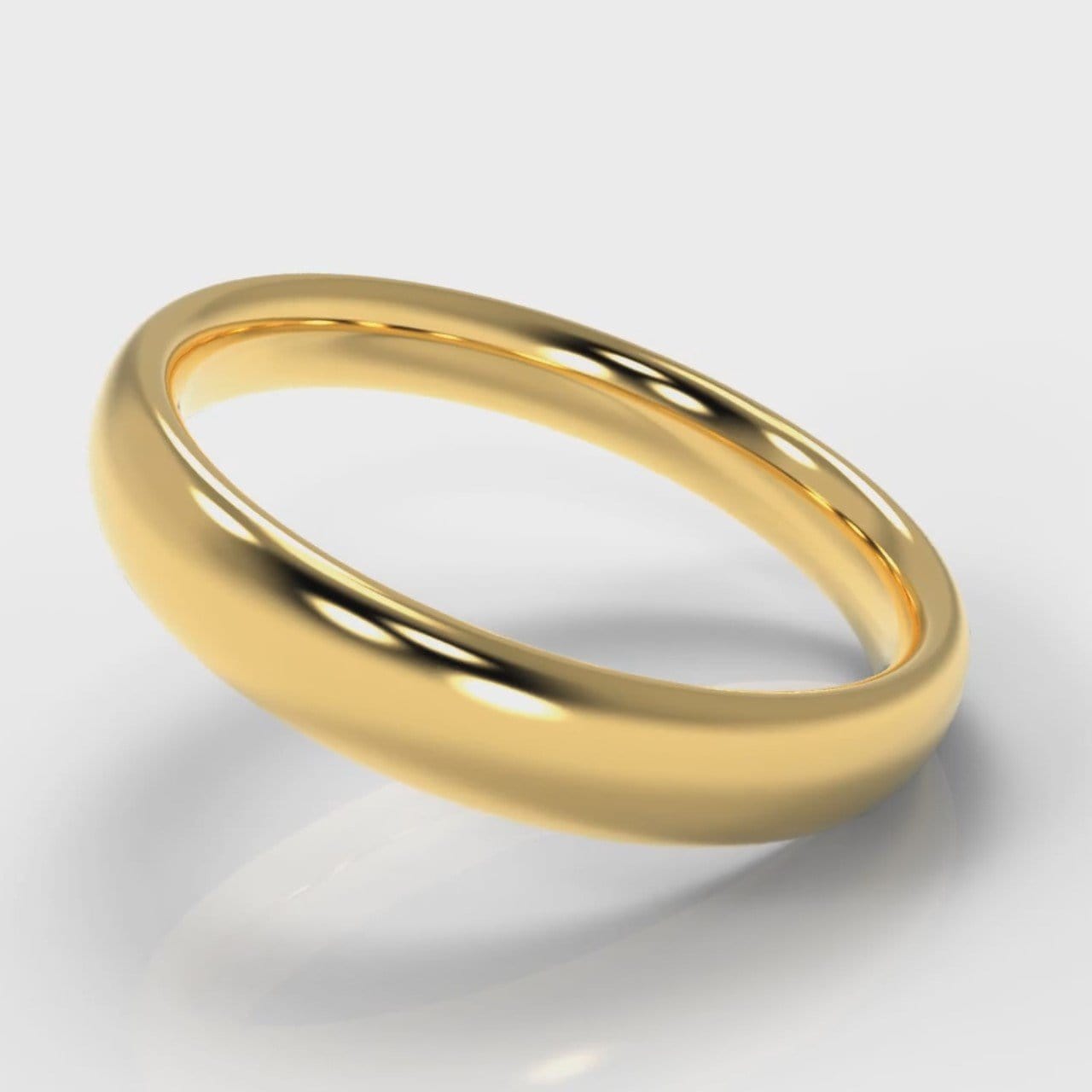 4mm Court Shaped Comfort Fit Wedding Ring - Yellow Gold