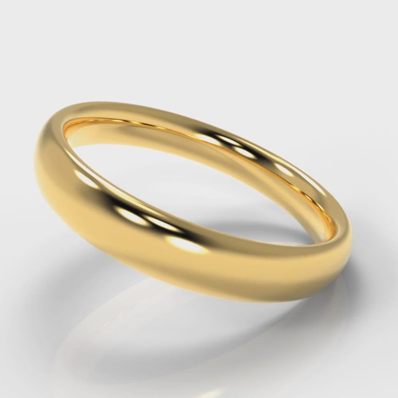 4mm Court Shaped Comfort Fit Wedding Ring - Yellow Gold