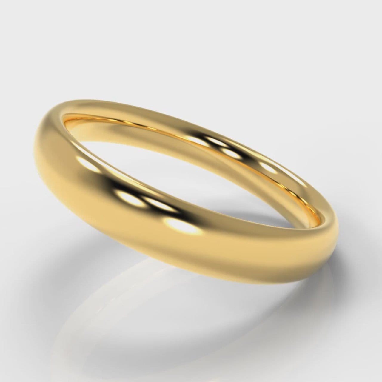 4mm Court Shaped Comfort Fit Wedding Ring - Yellow Gold