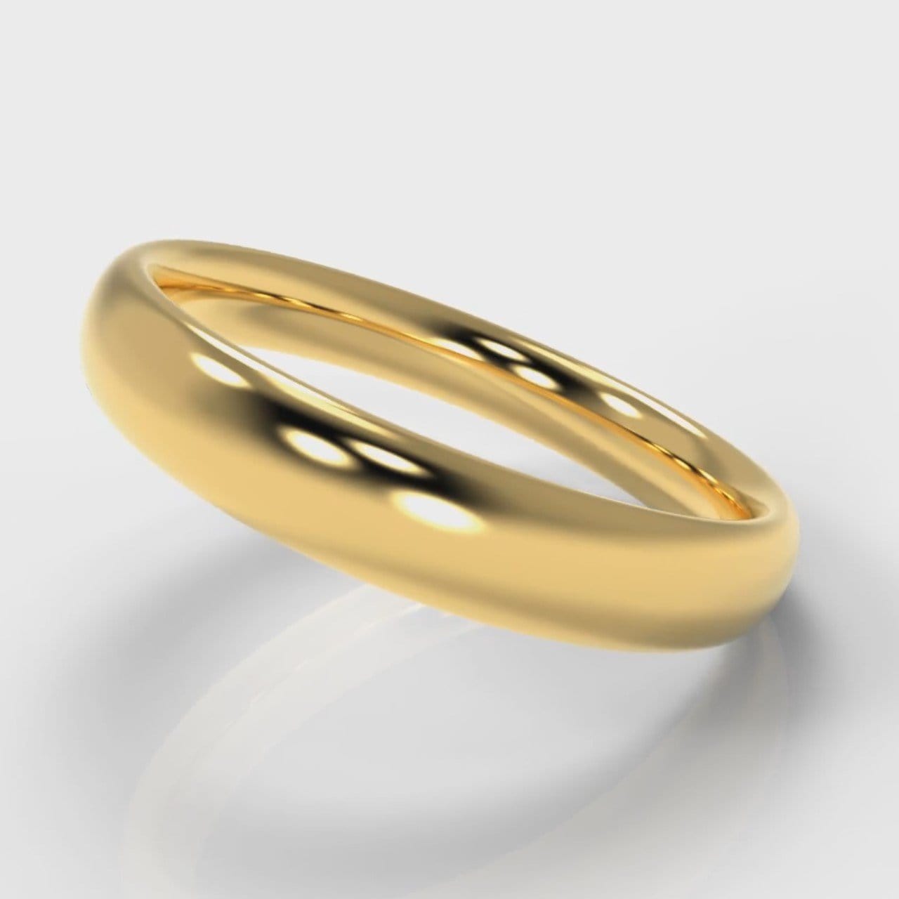 4mm Court Shaped Comfort Fit Wedding Ring - Yellow Gold