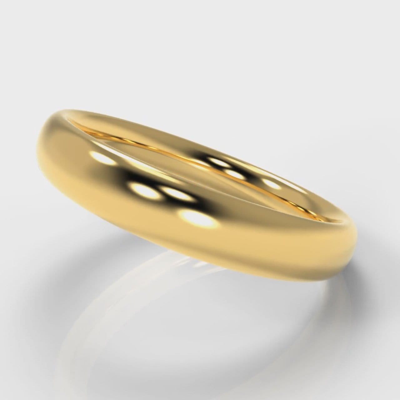 4mm Court Shaped Comfort Fit Wedding Ring - Yellow Gold