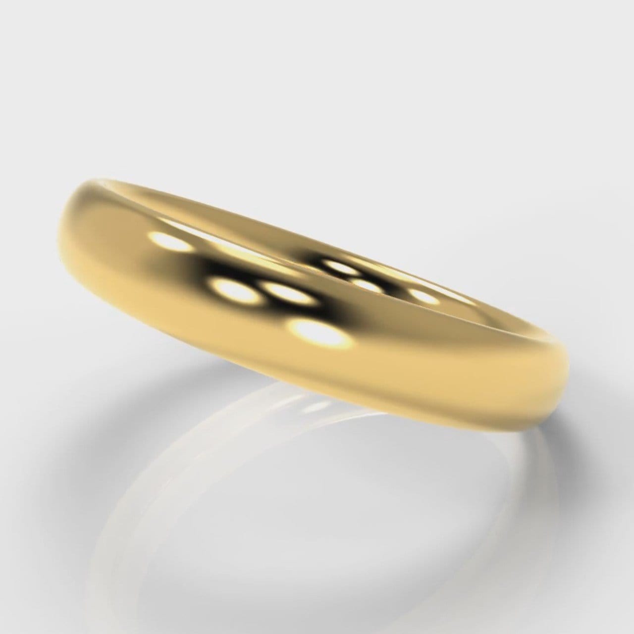 4mm Court Shaped Comfort Fit Wedding Ring - Yellow Gold