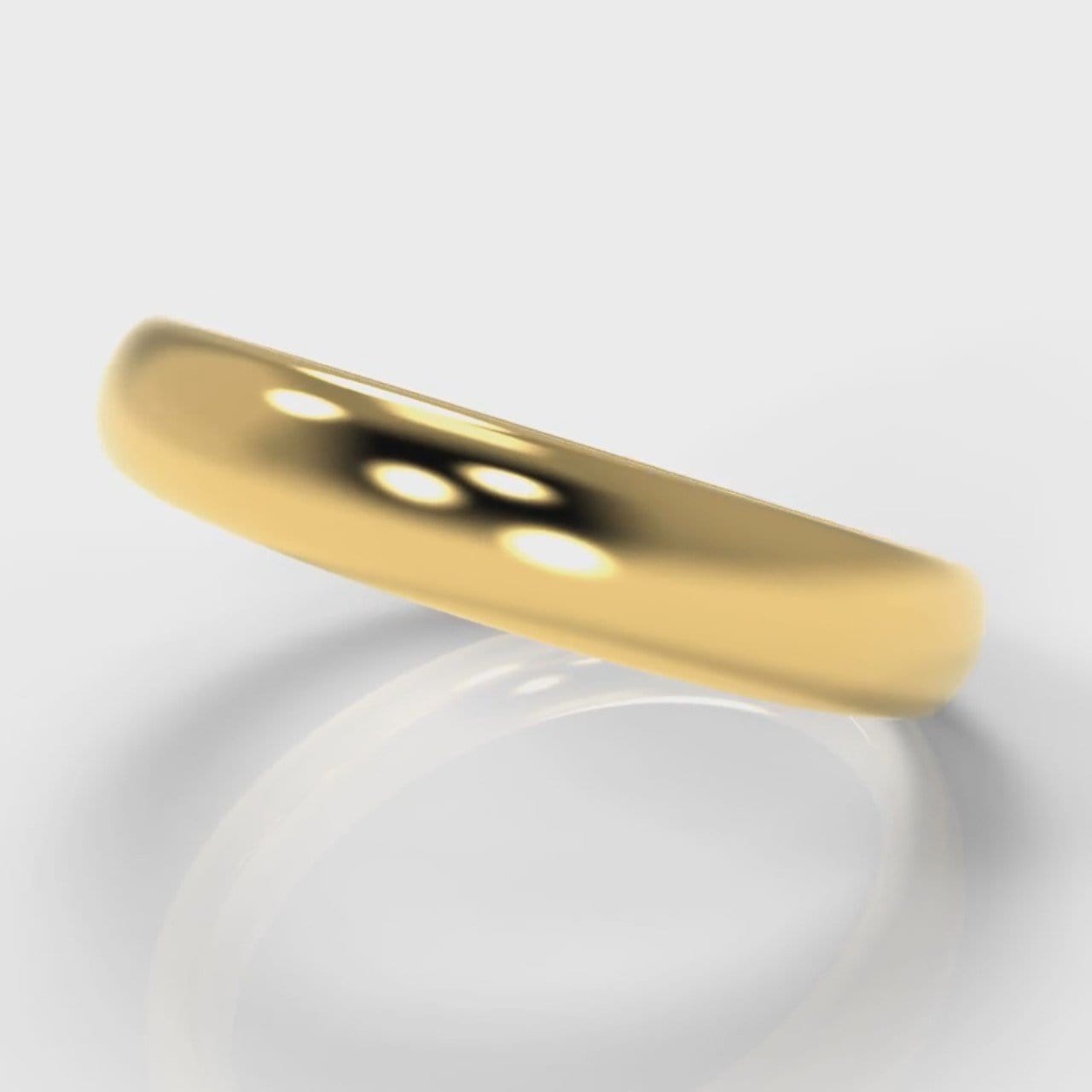 4mm Court Shaped Comfort Fit Wedding Ring - Yellow Gold