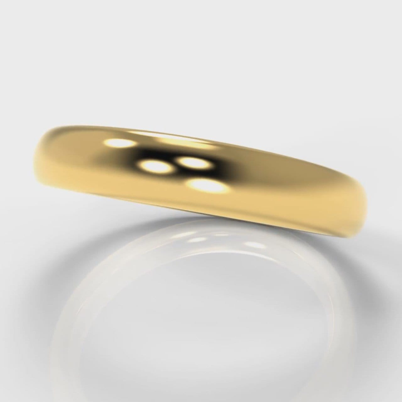 4mm Court Shaped Comfort Fit Wedding Ring - Yellow Gold
