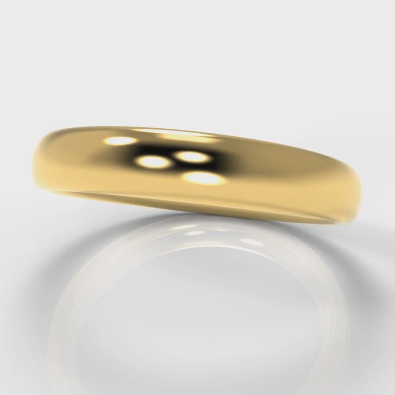 4mm Court Shaped Comfort Fit Wedding Ring - Yellow Gold