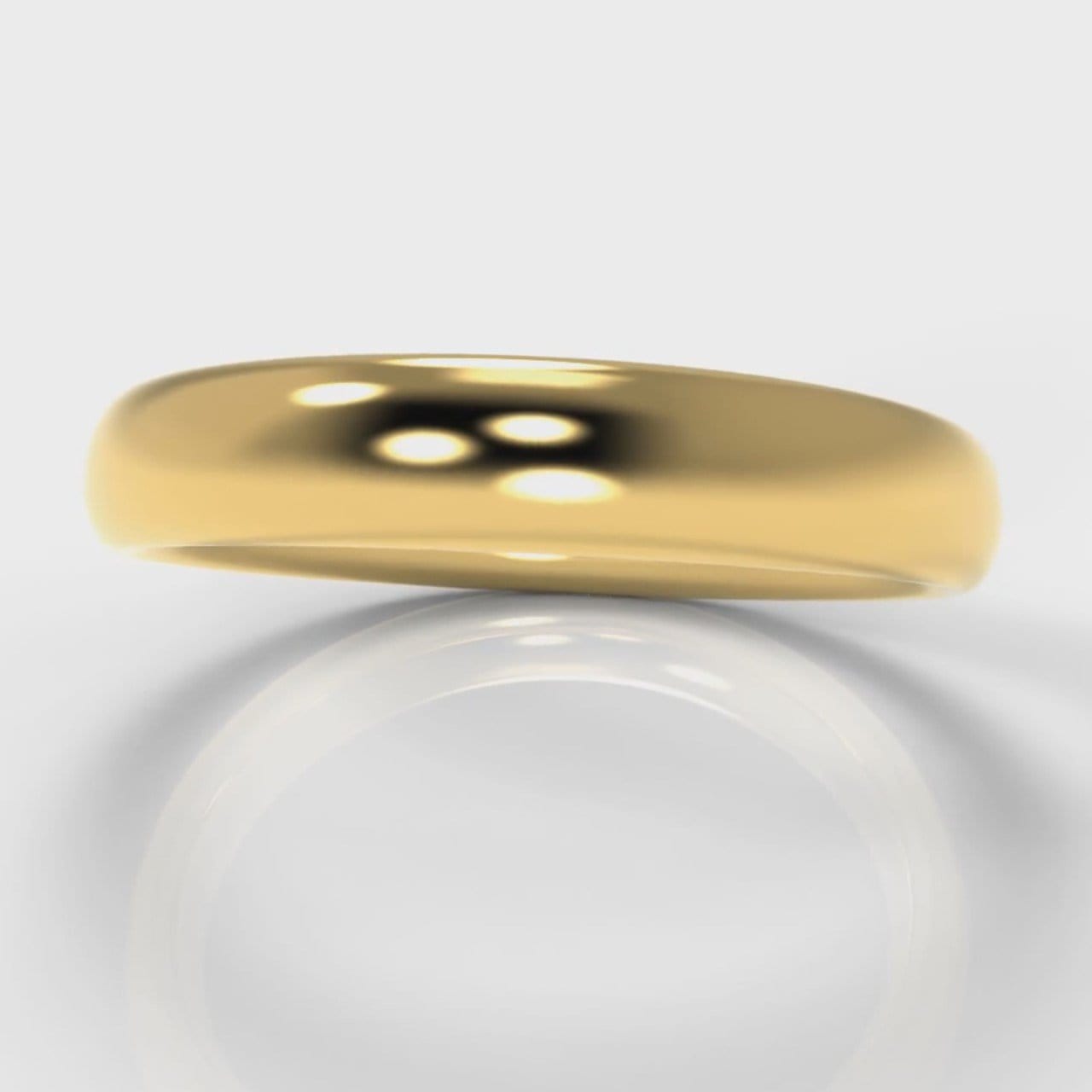 4mm Court Shaped Comfort Fit Wedding Ring - Yellow Gold
