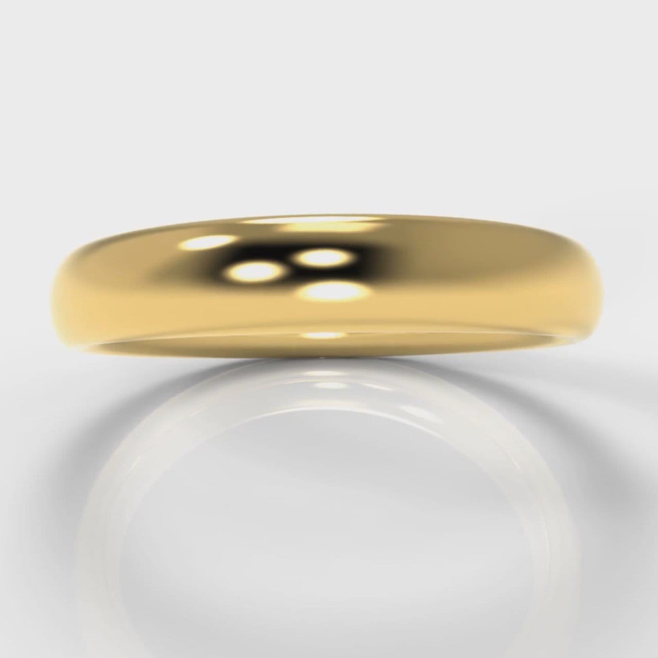 4mm Court Shaped Comfort Fit Wedding Ring - Yellow Gold