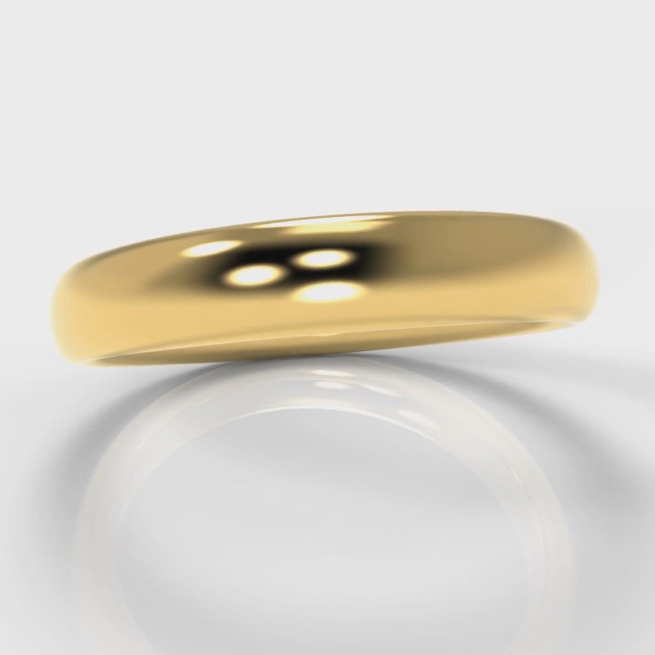 4mm Court Shaped Comfort Fit Wedding Ring - Yellow Gold