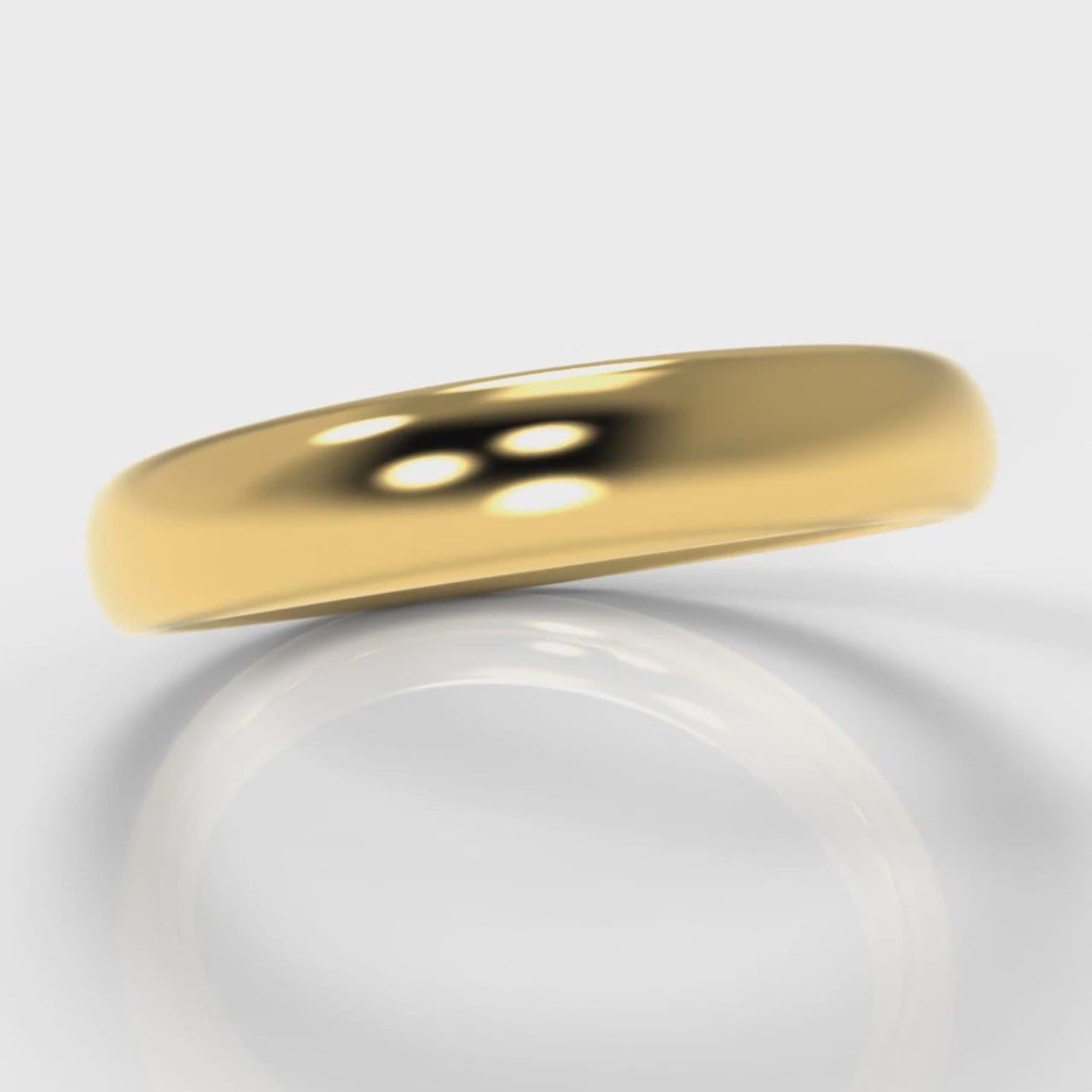 4mm Court Shaped Comfort Fit Wedding Ring - Yellow Gold