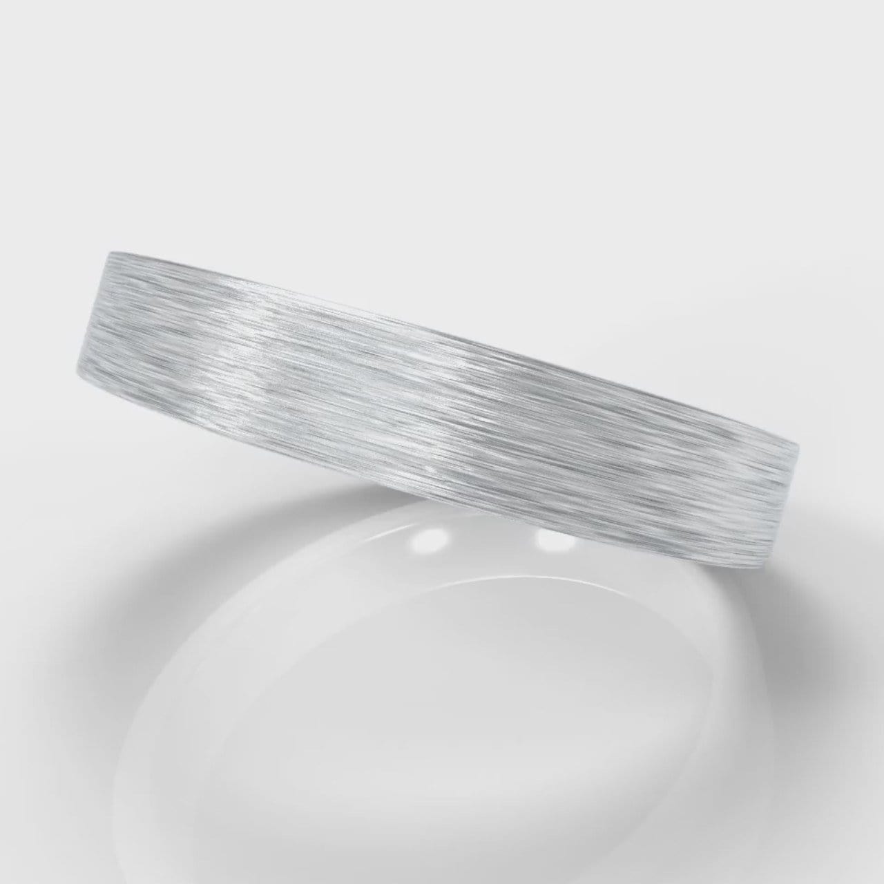 4mm Flat Top Comfort Fit Brushed Wedding Ring
