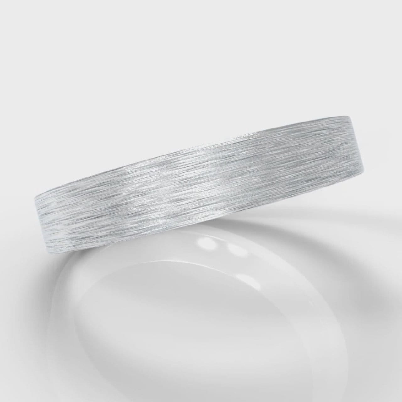 4mm Flat Top Comfort Fit Brushed Wedding Ring