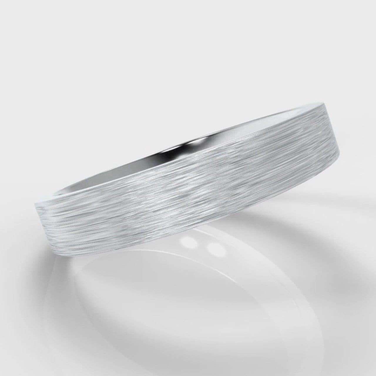 4mm Flat Top Comfort Fit Brushed Wedding Ring