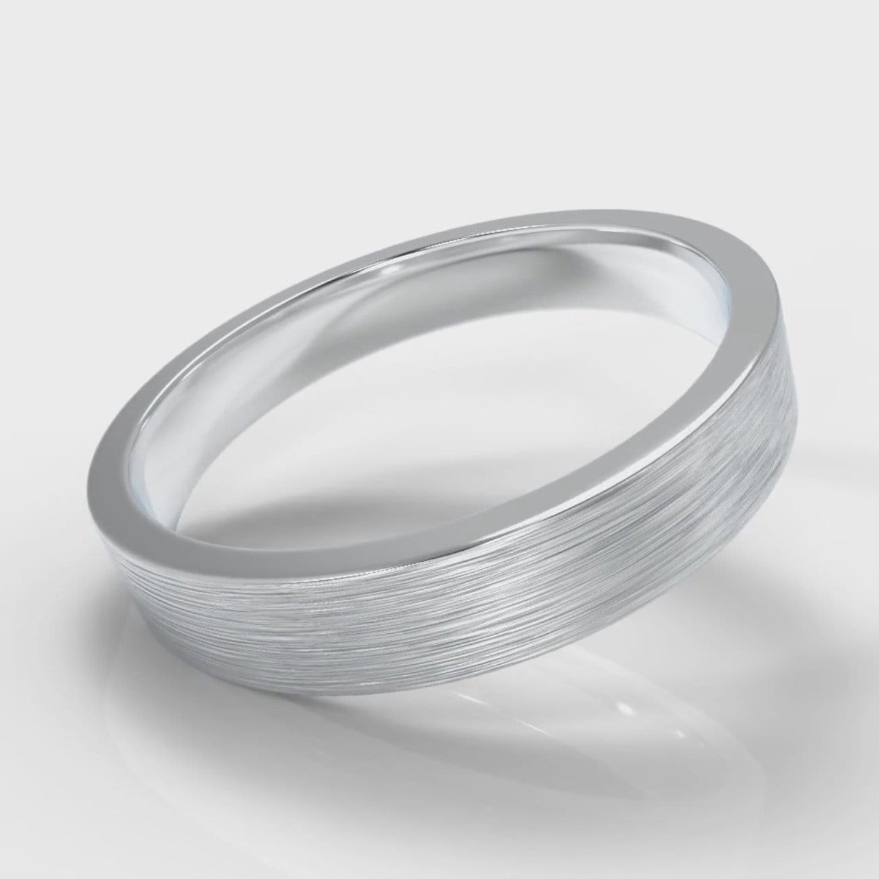 4mm Flat Top Comfort Fit Brushed Wedding Ring