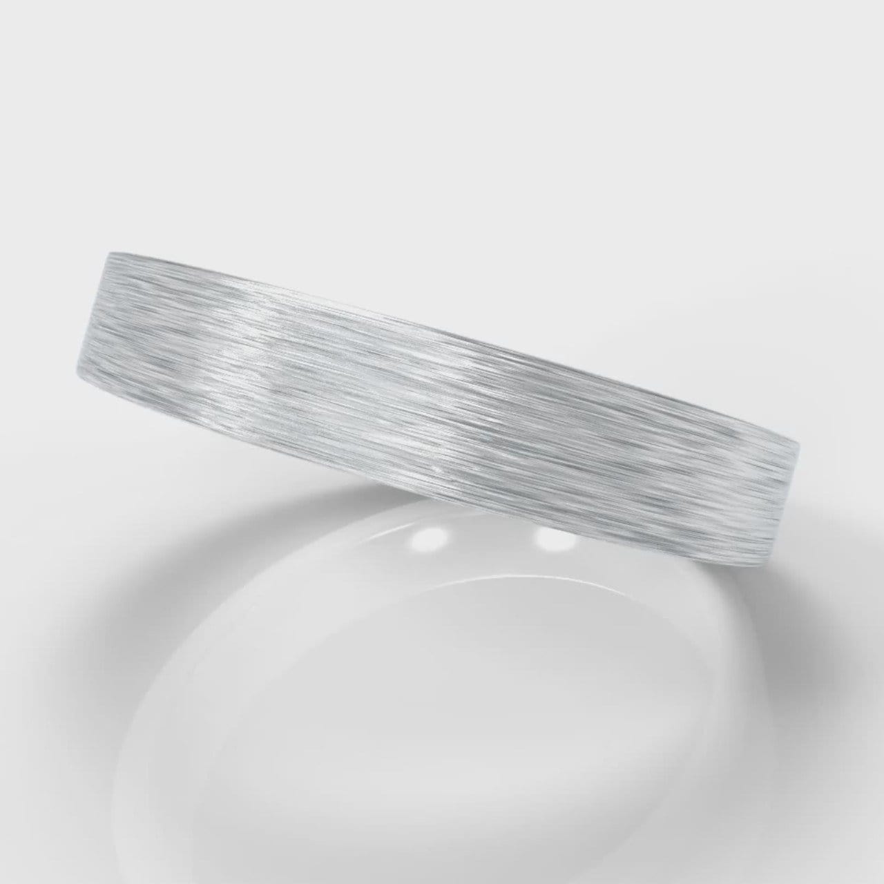 4mm Flat Top Comfort Fit Brushed Wedding Ring