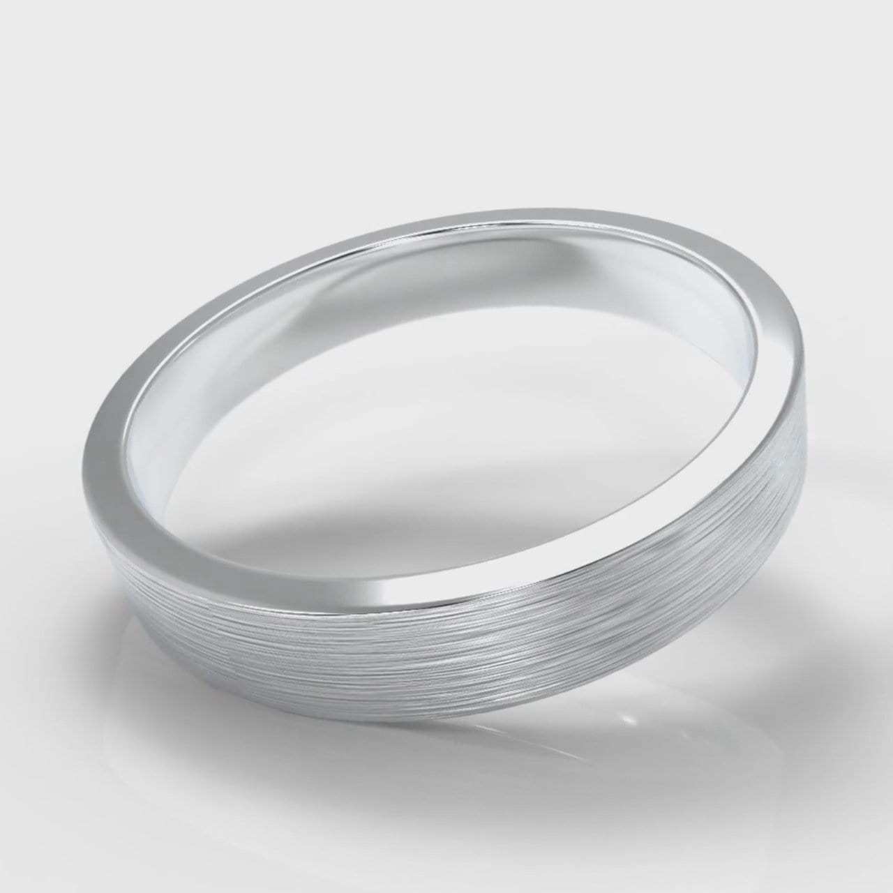 4mm Flat Top Comfort Fit Brushed Wedding Ring