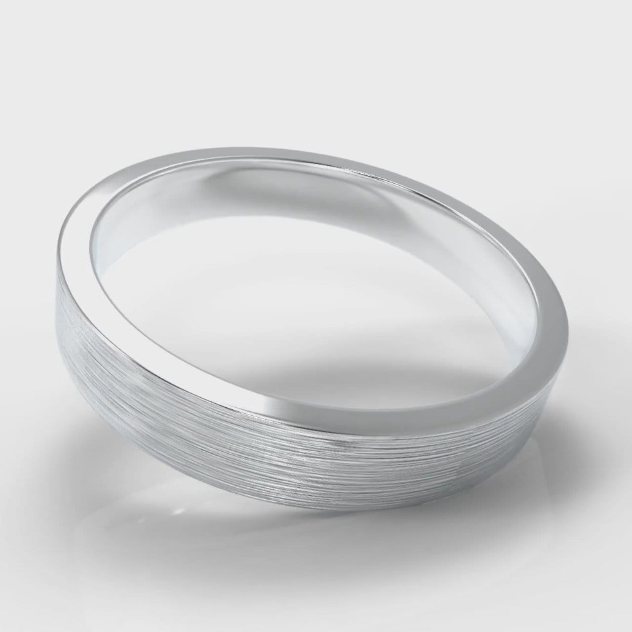4mm Flat Top Comfort Fit Brushed Wedding Ring