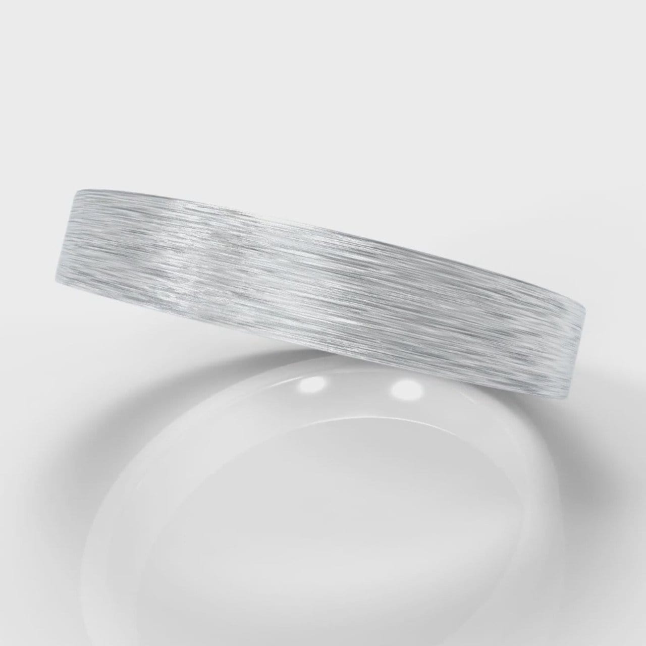 4mm Flat Top Comfort Fit Brushed Wedding Ring