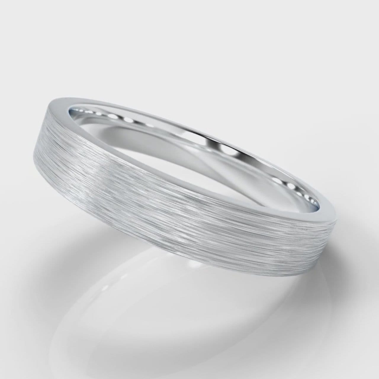 4mm Flat Top Comfort Fit Brushed Wedding Ring