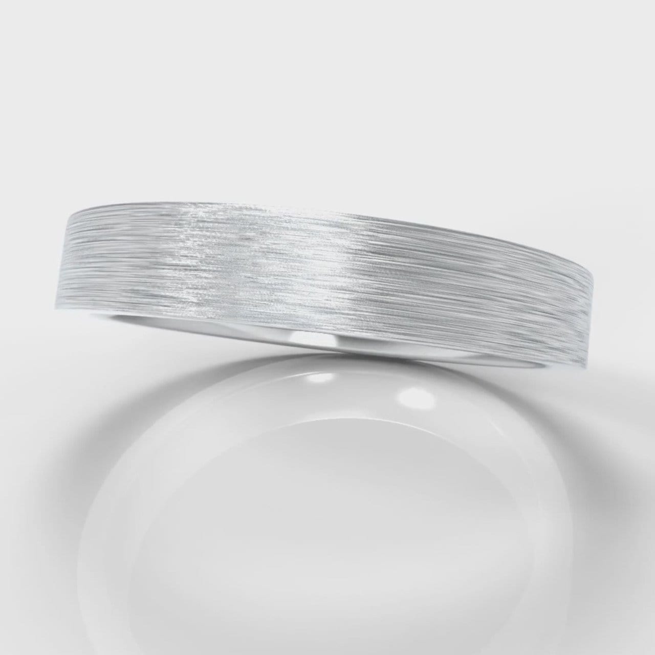 4mm Flat Top Comfort Fit Brushed Wedding Ring