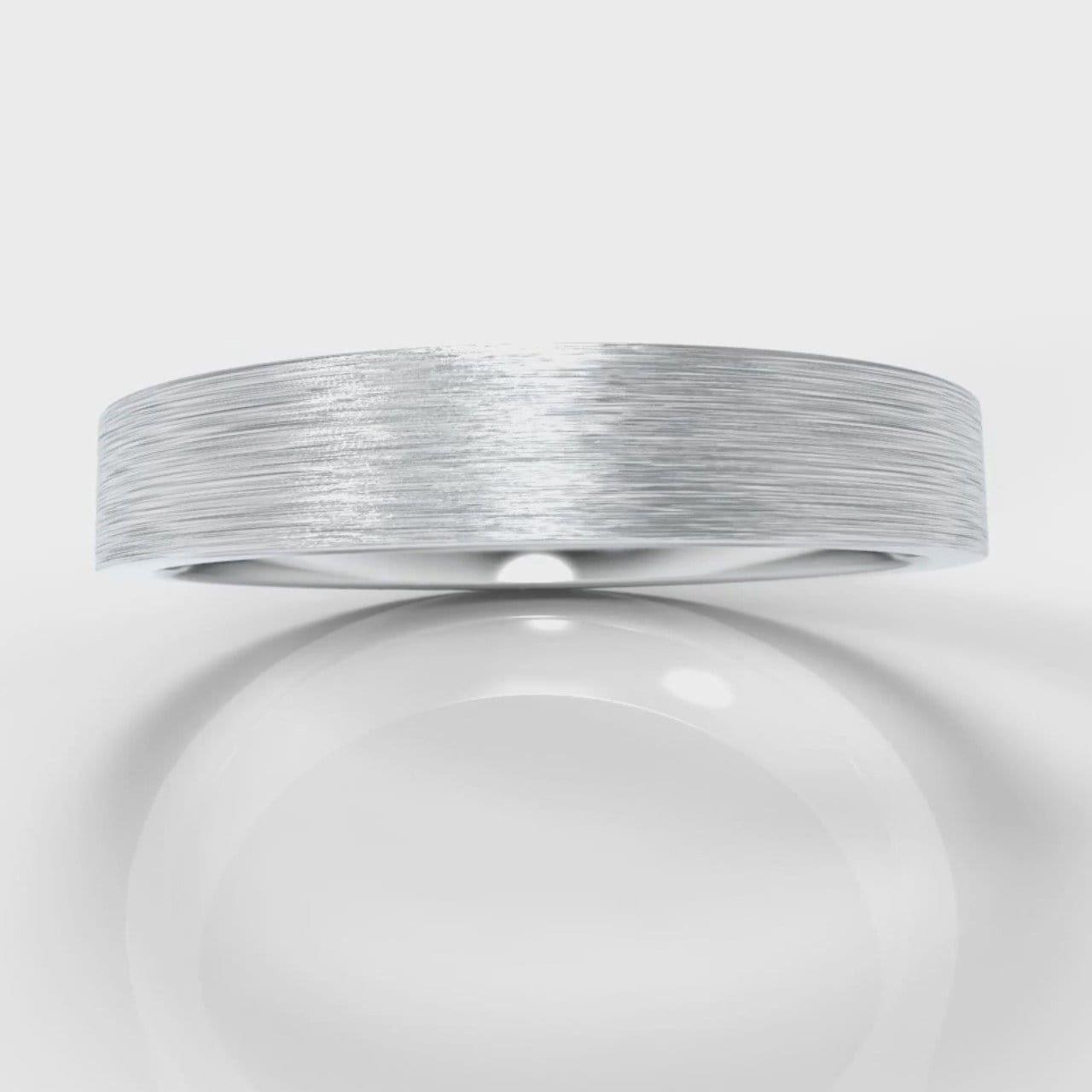 4mm Flat Top Comfort Fit Brushed Wedding Ring